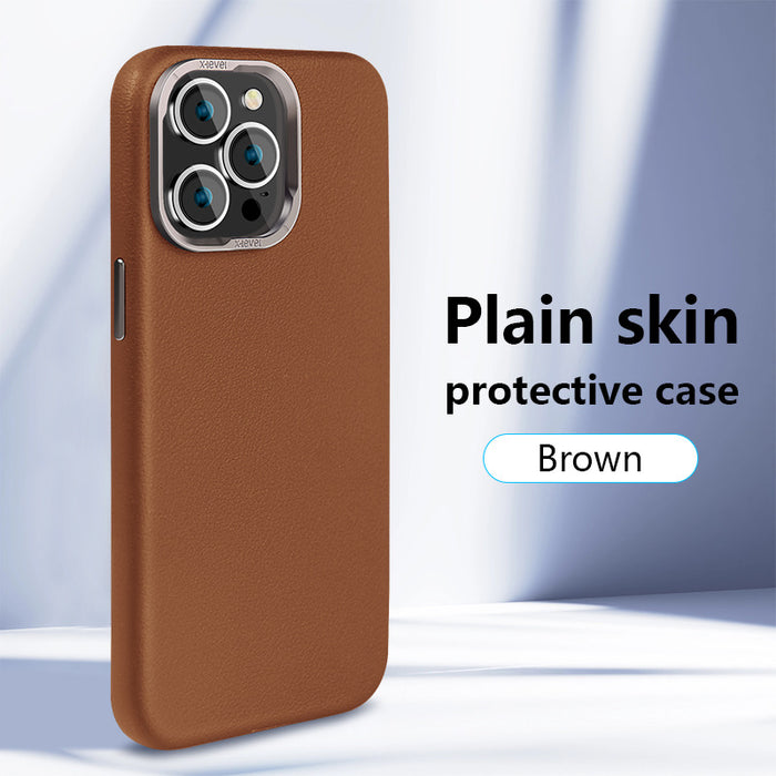 X-Level Plain Skin Collection Leather Case for iPhone 15 Series