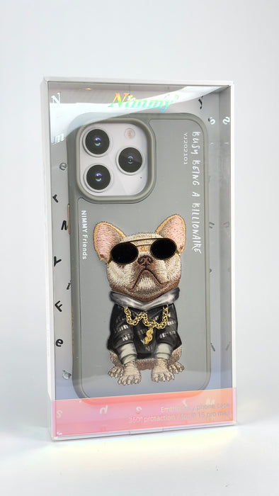 Nimmy 3D Design Glass Rich Cool Collection Grey for iPhone 15 Series